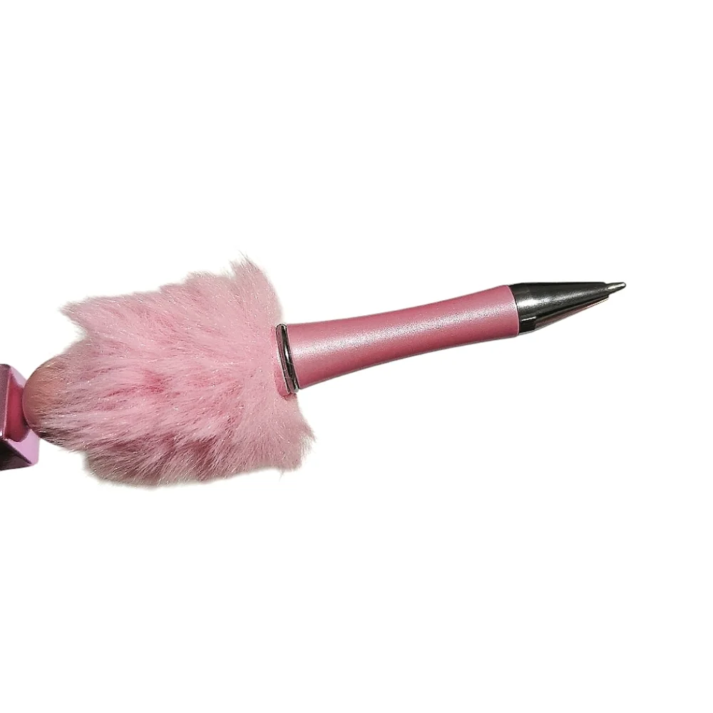 Care Bears Fur Custom Beaded Ballpoint Twist Pen Pink Topper